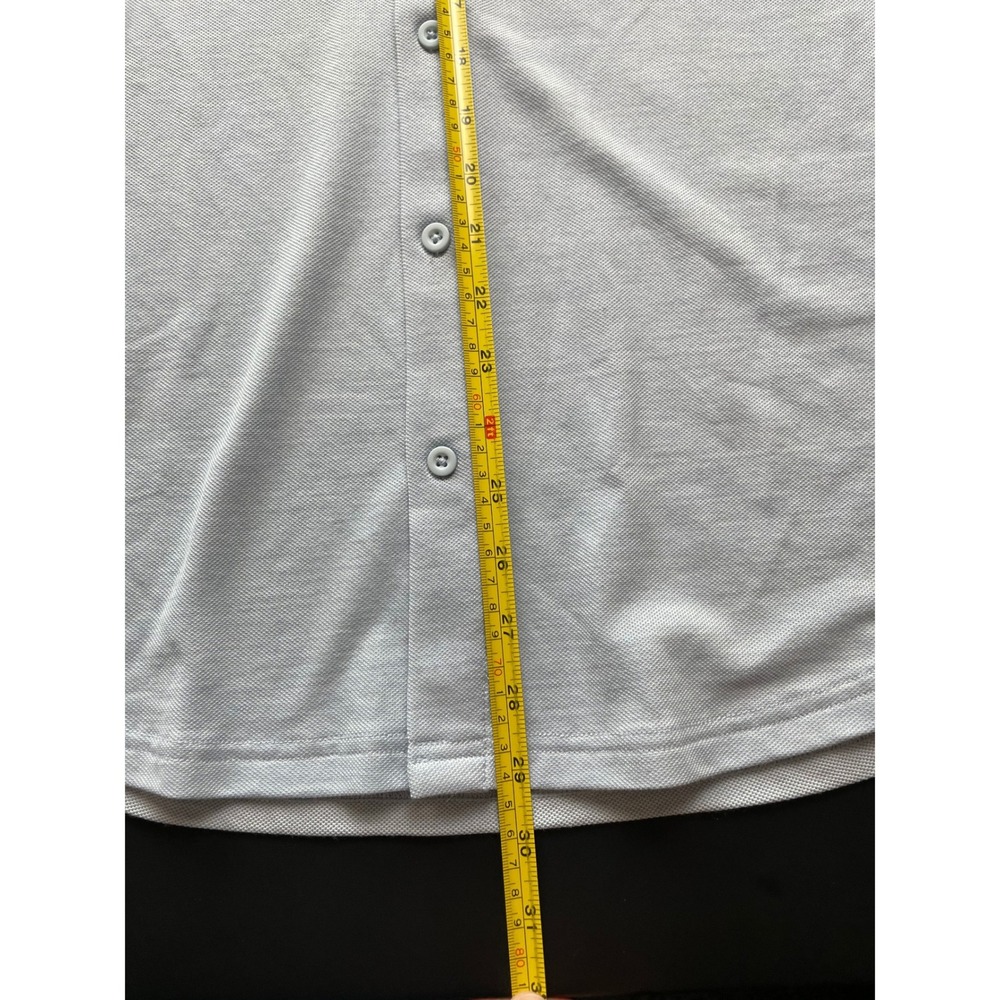 01.ALGO Performance Shirt Mens Med Light Blue Excellent Wool Blend Long Sleeve - Picture 4 of 8